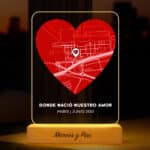 Miniatura de Lámpara Mapa del Amor con Ubicación y Textos personalizada