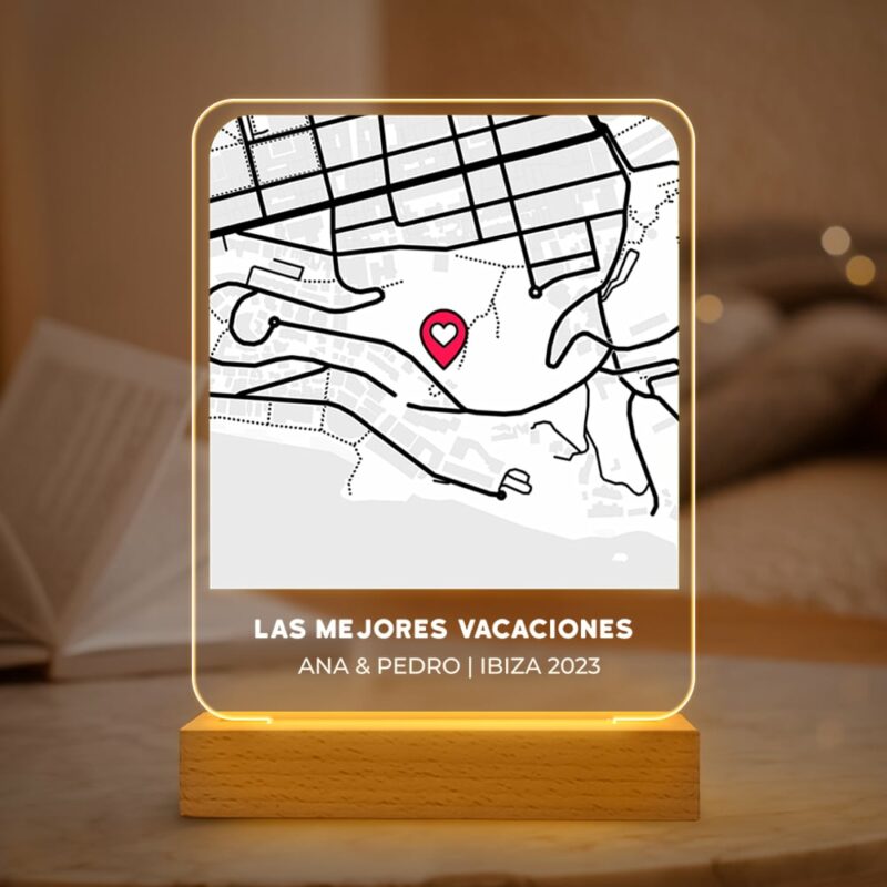 Lámpara Mapa del Amor personalizado