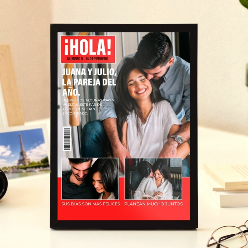 Placa Revista ¡Hola! con Fotos y Textos Personalizada