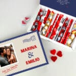 Miniatura de Caja de Dulces con Foto Ilustrada y Nombres personalizada