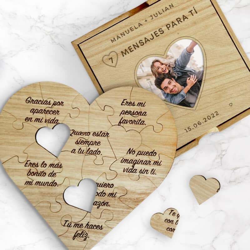 Puzzle Madera Con Frases de Amor personalizado