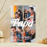 Placa Papá con 4 Fotos personalizada Miniatura de Placa Papá con 4 Fotos personalizada