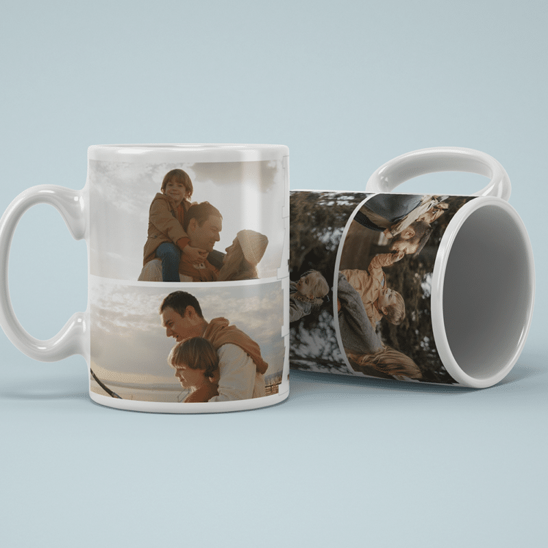 Taza Papá con 4 Fotos personalizada