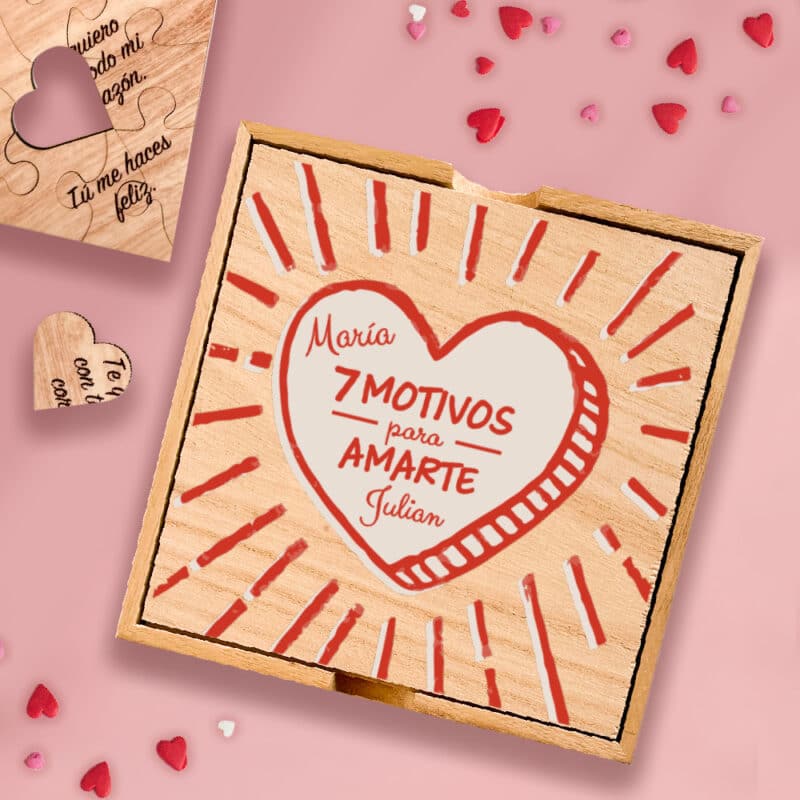 Puzle de Madera con Mensajes de Amor personalizado