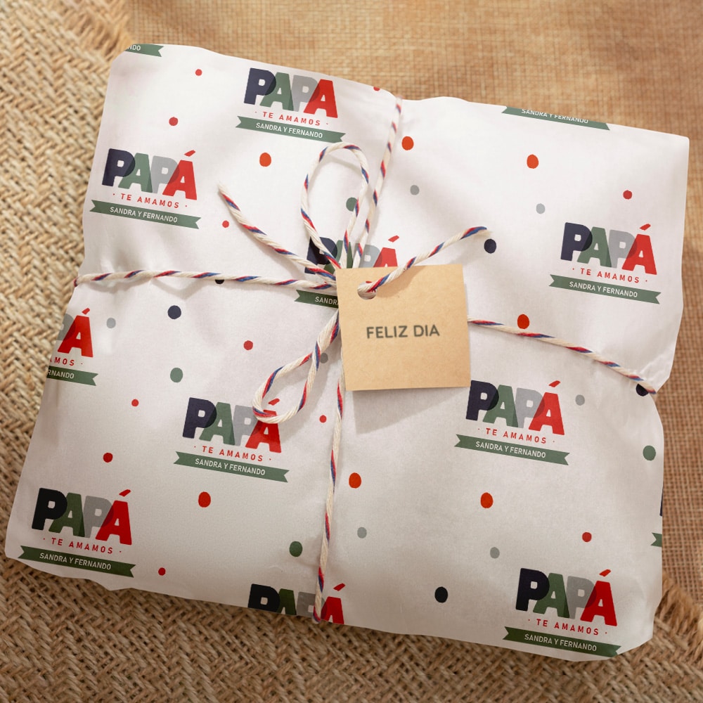 Papel de Regalo Papá con Texto personalizado