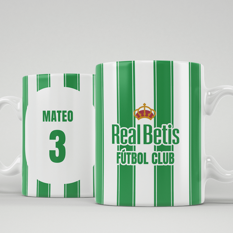 Taza Equipo Fútbol Betis con Nombre personalizada