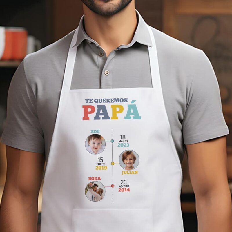 Delantal Línea del Tiempo con Nombre personalizado