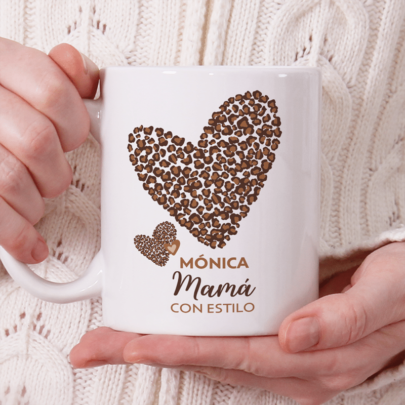 Taza Corazón Estilo con Nombre personalizada