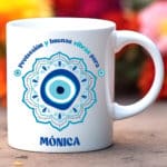 Miniatura de Taza Mandala con Frase y Nombre personalizada