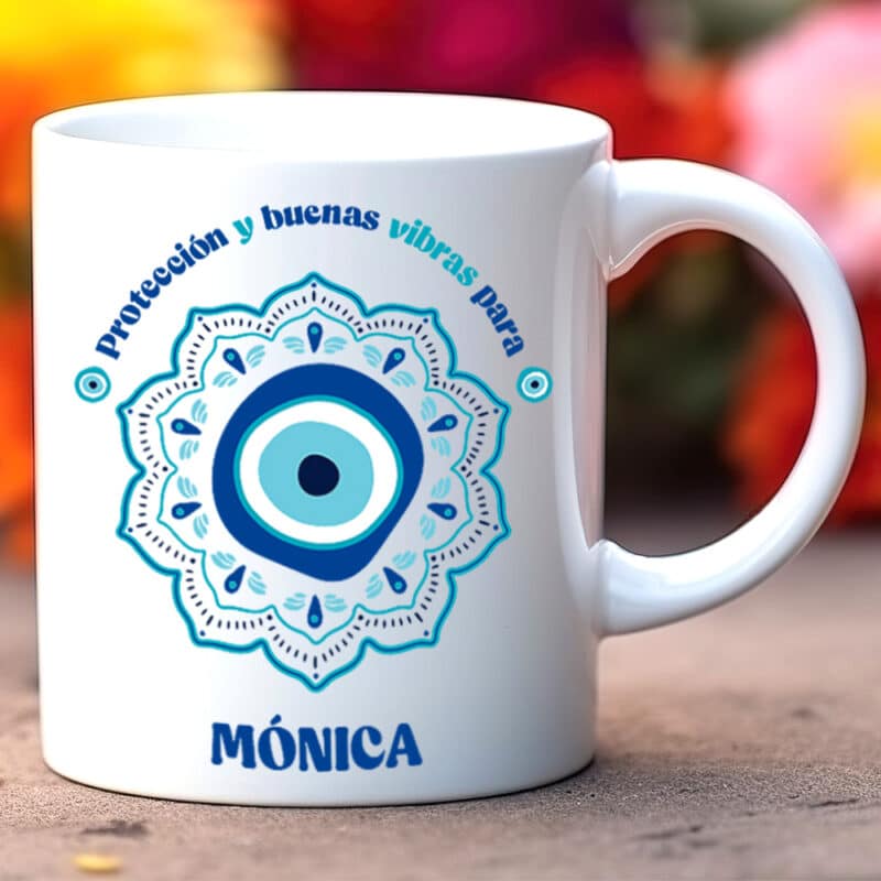 Taza Mandala con Frase y Nombre personalizada