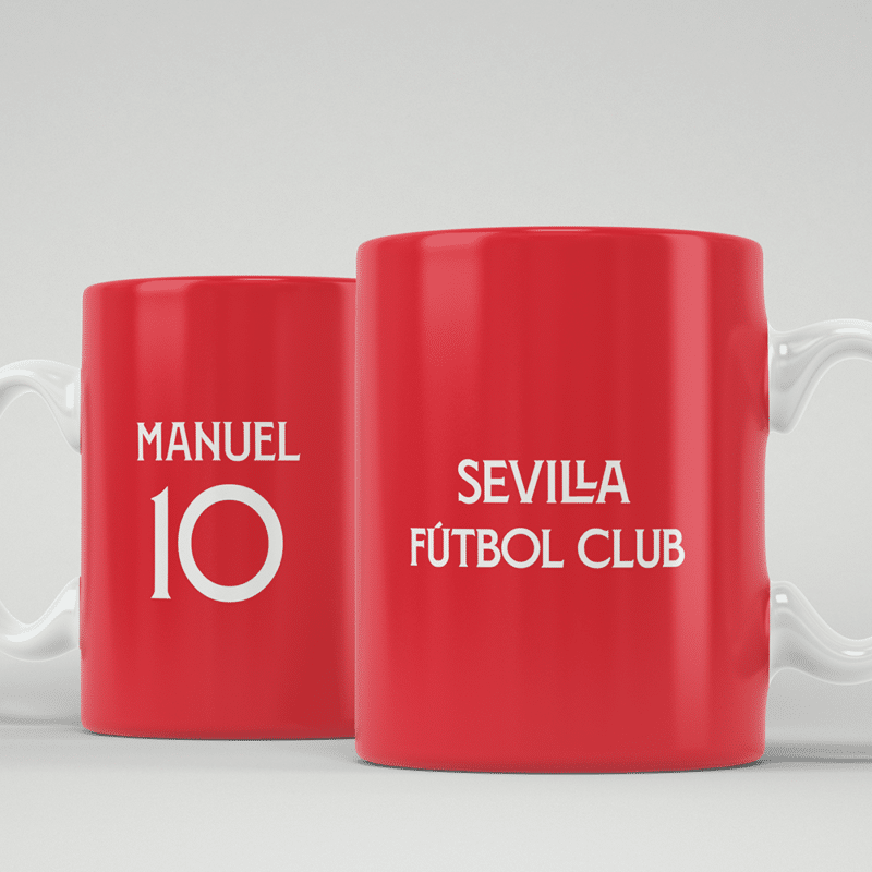 Taza Equipo Fútbol Sevilla con Nombre personalizada