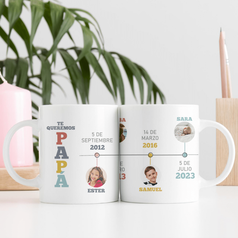 Taza Línea del Tiempo con Hitos personalizada