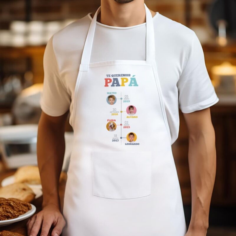 Delantal Línea del Tiempo con Nombre personalizado