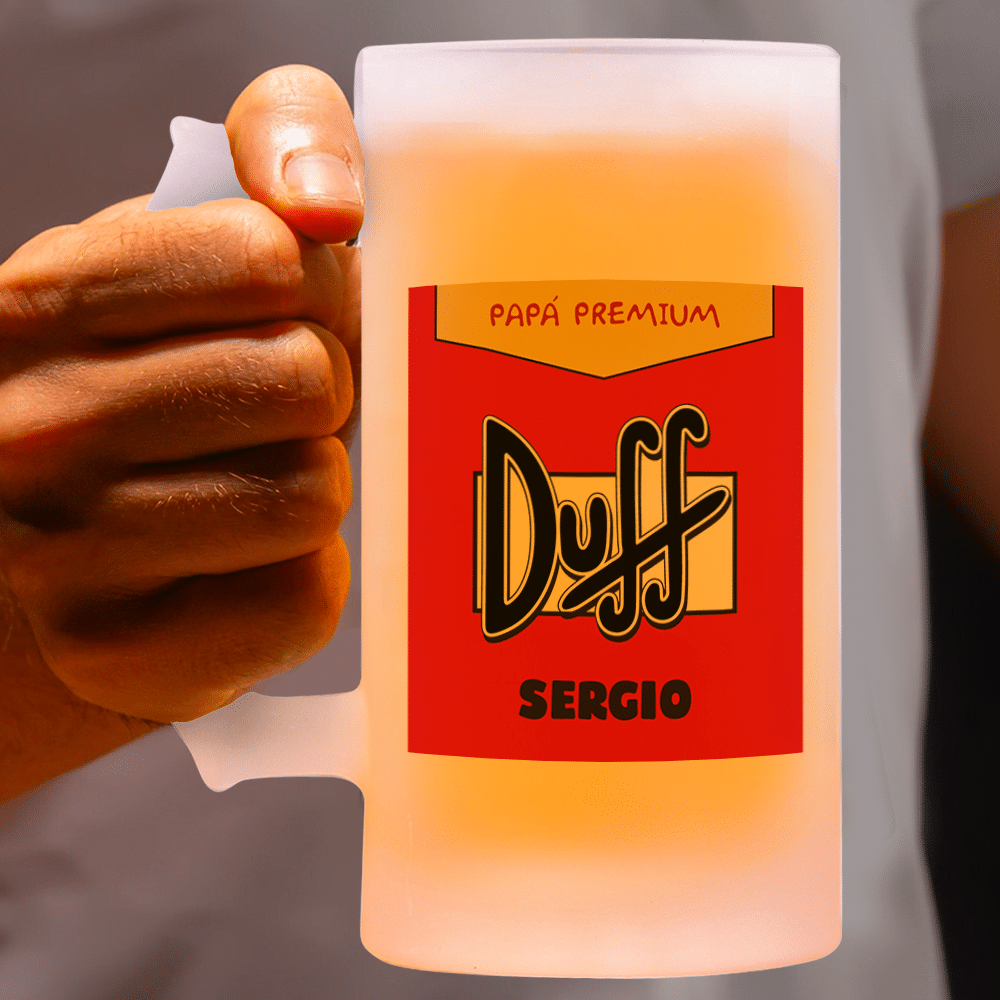 Jarra de Cerveza Duff personalizada