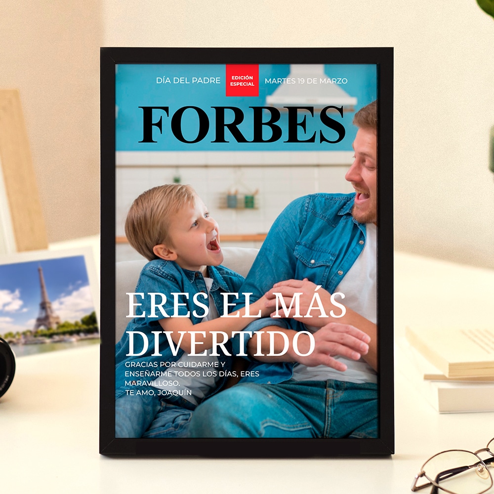 Placa Revista Forbes con Foto y Textos personalizada