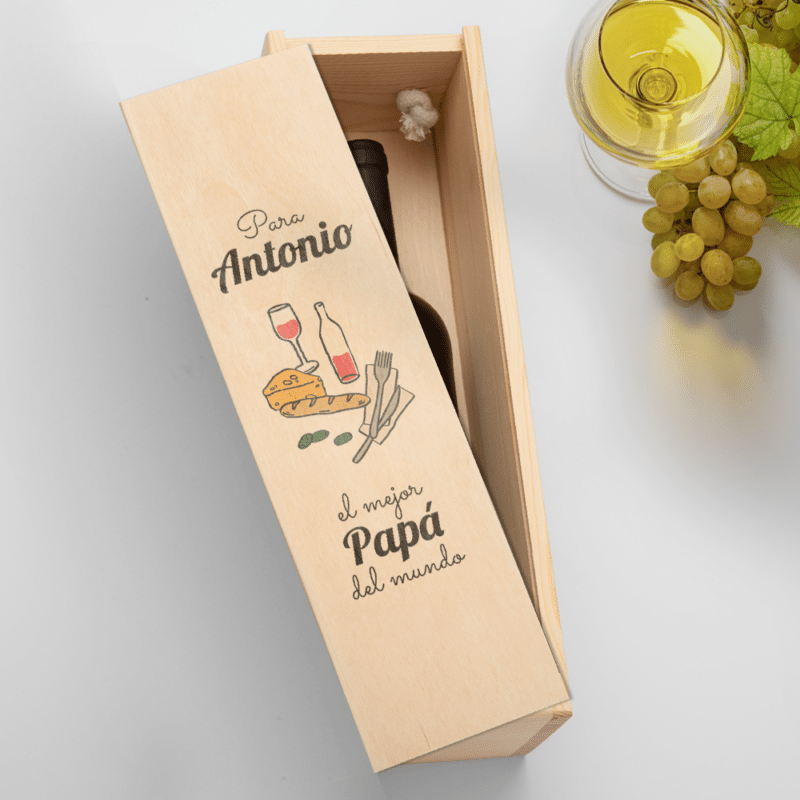 Caja de Vino Pan y Queso personalizada