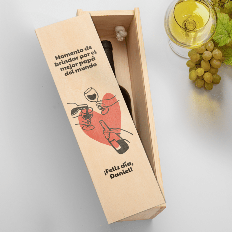 Caja de Vino con Ilustración personalizada