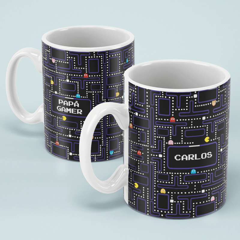 Taza Juego Pacman con Nombre personalizada