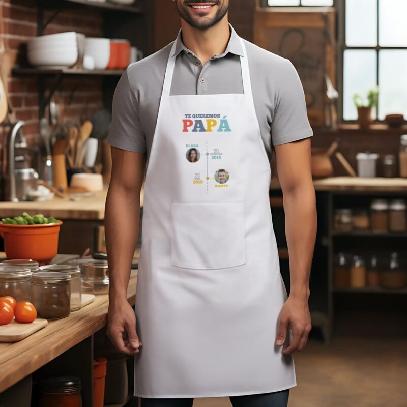 Delantal Línea del Tiempo con Nombre personalizado