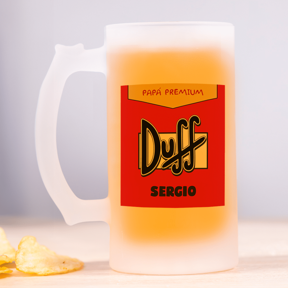 Jarra de Cerveza Duff personalizada