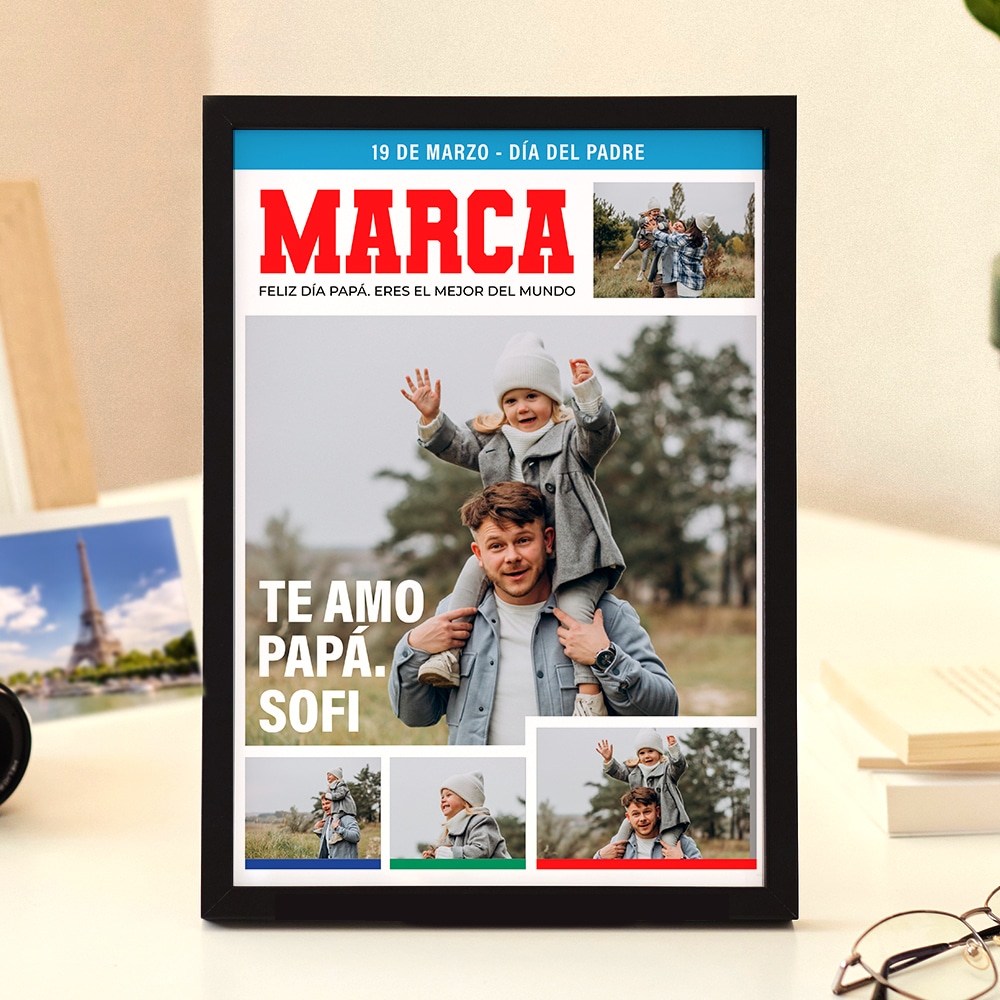 Placa Revista Marca con Fotos y Texto personalizada