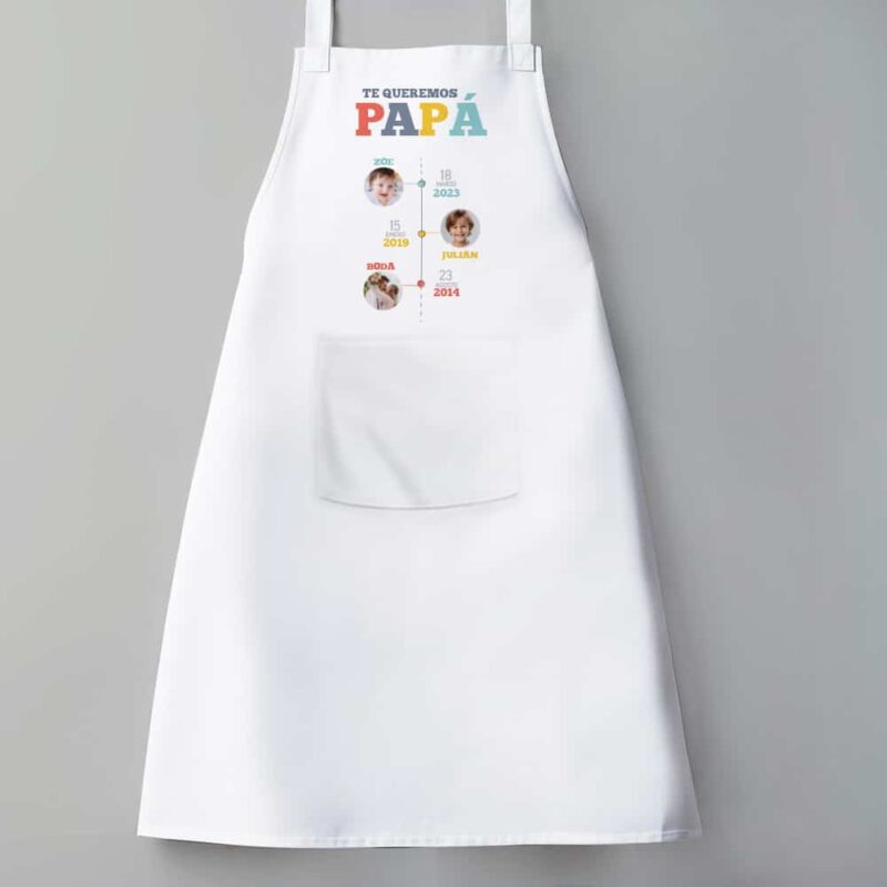 Delantal Línea del Tiempo con Nombre personalizado