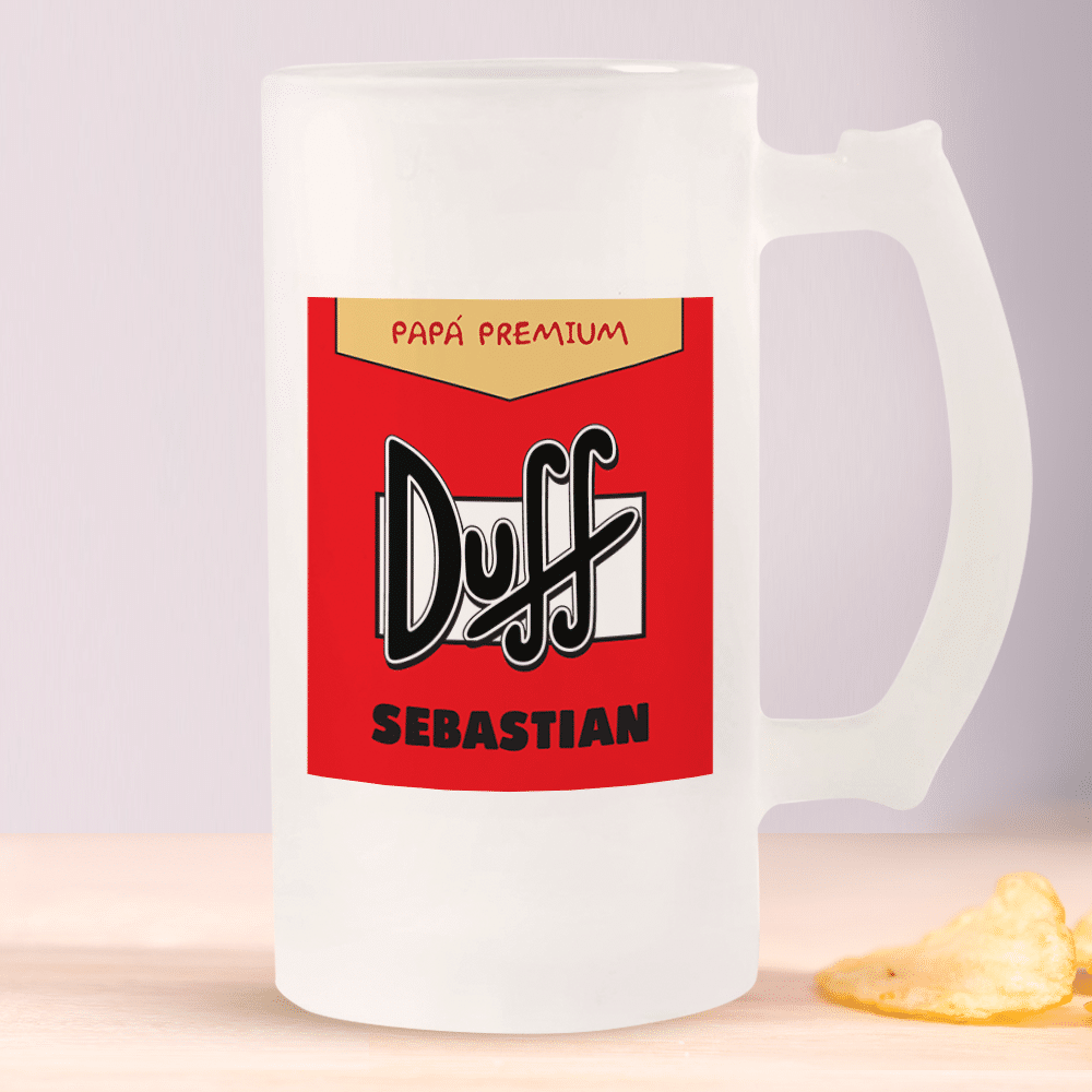 Jarra de Cerveza Duff personalizada