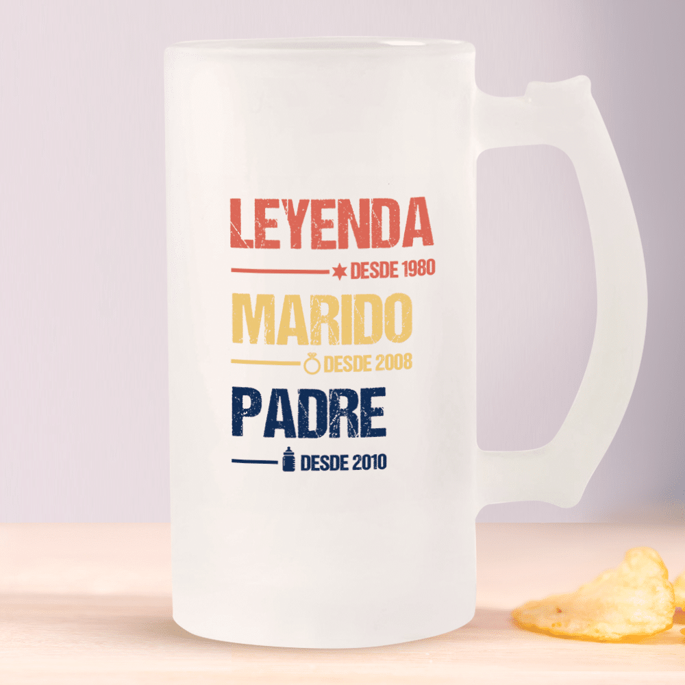 Jarra de Cerveza Leyenda personalizada