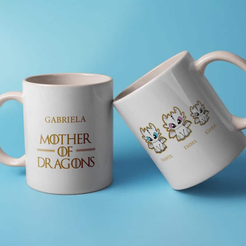 Taza Mother of Dragons con Nombres personalizada