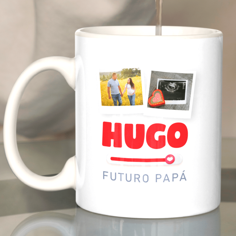 Taza Futuro Papá con Fotos y Nombre personalizada