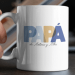 Miniatura de Taza Papá Letras de Colores con Nombres personalizada