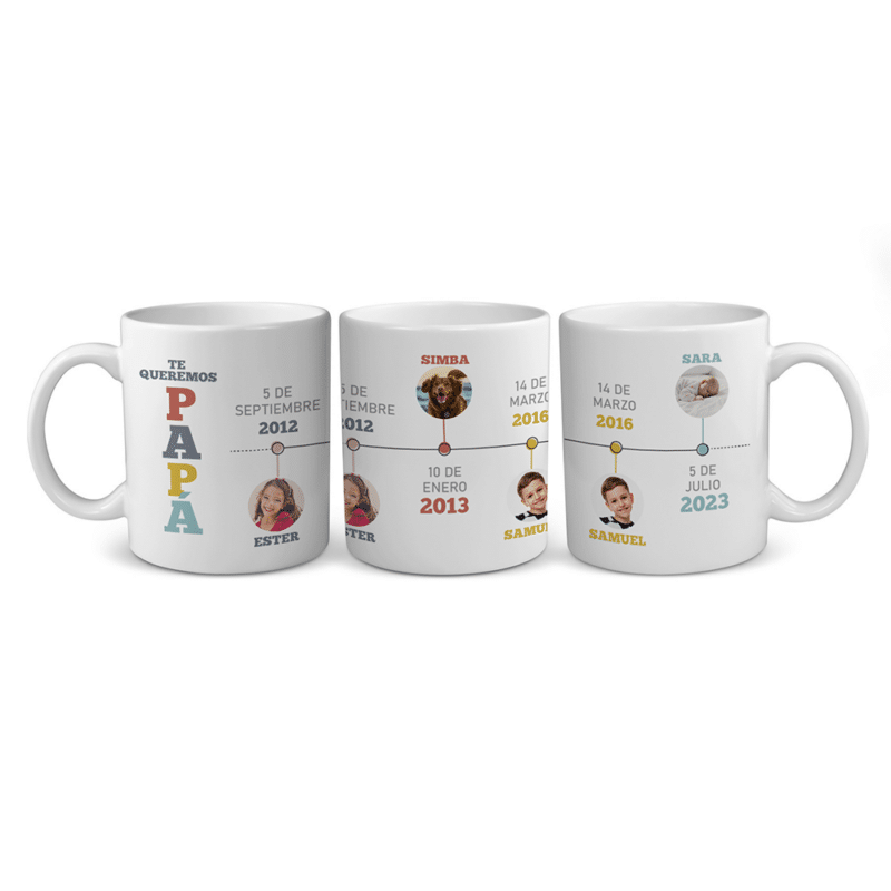 Taza Línea del Tiempo con Hitos personalizada