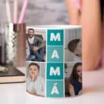 Miniatura de Taza Mamá Cubos con Cuatro Fotos personalizada