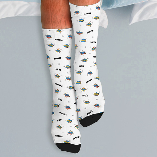 Calcetines de Hombre Viñeta con Nombre personalizado