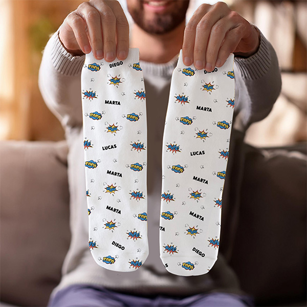 Calcetines de Hombre Viñeta con Nombre personalizado