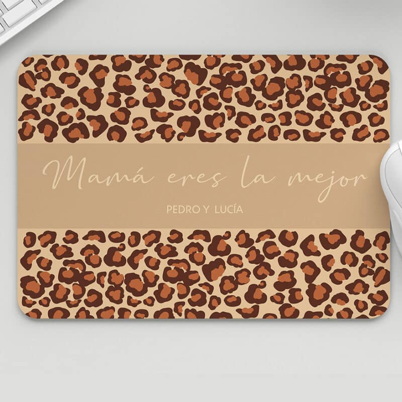 Alfombrilla de Ratón Animal Print con Texto personalizada