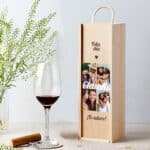 Miniatura de Caja de Vino Cuatro Fotos con Texto personalizada