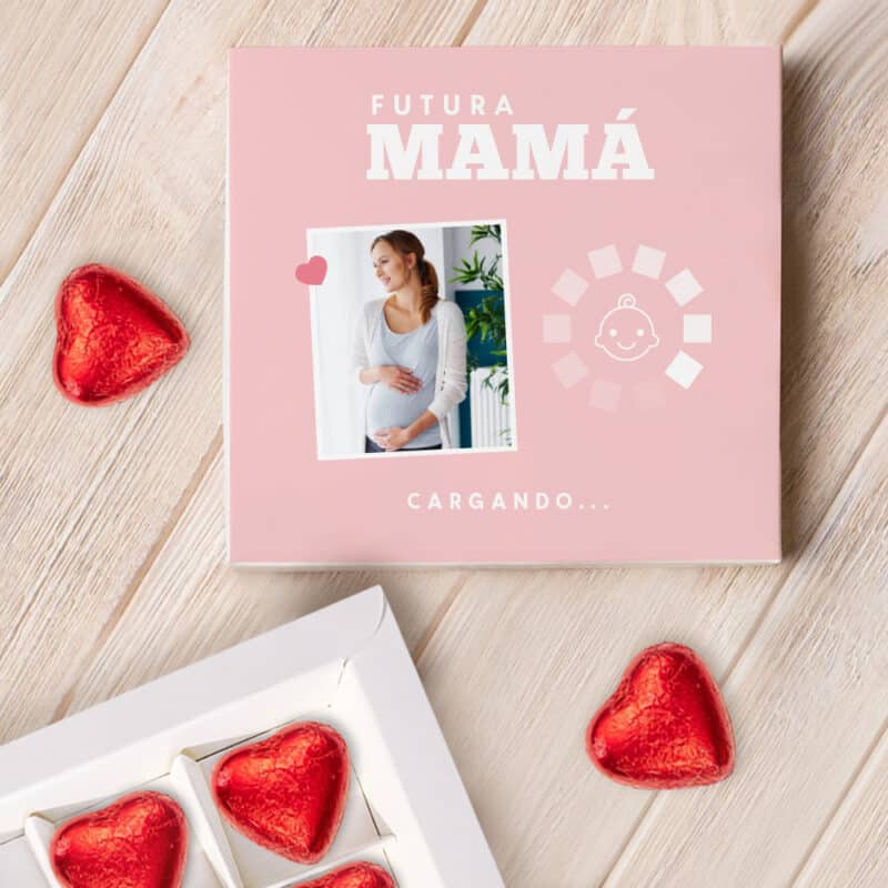 Caja de Bombones Futura Mamá con Foto personalizada