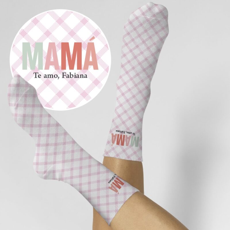 Calcetines Mamá cuadrícula con Nombres personalizados Calcetines Mamá cuadrícula con Nombres personalizados