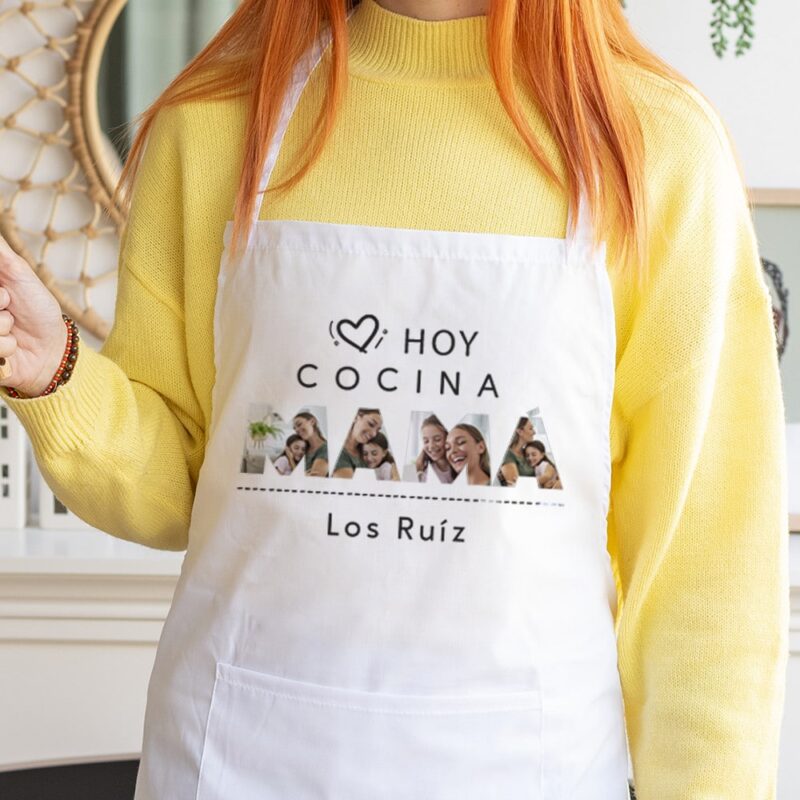 Delantal Mamá con Fotos y Nombre personalizado