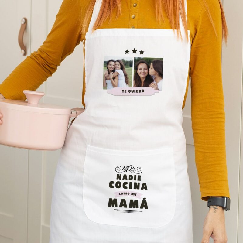 Delantal Nadie cocina como con Fotos personalizado Delantal Nadie cocina como con Fotos personalizado