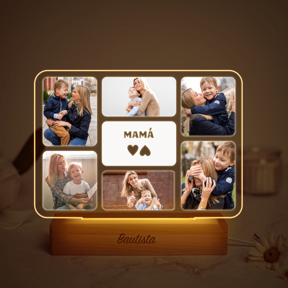 Lámpara Mamá con Seis Fotos personalizada