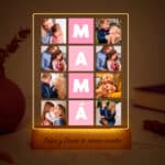 Miniatura de Lámpara Cubos Rosas Mamá con Ocho Fotos personalizada