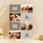 Miniatura de Placa Bloques Mamá con Cuatro Fotos personalizada