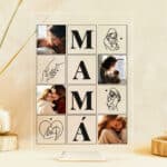 Miniatura de Placa Mamá con Cuatro Fotos y Siluetas personalizada