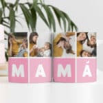 Miniatura de Taza Mamá Cubos Horizontales con Cuatro Fotos personalizada