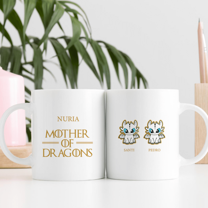 Taza Mother of Dragons con Nombres personalizada