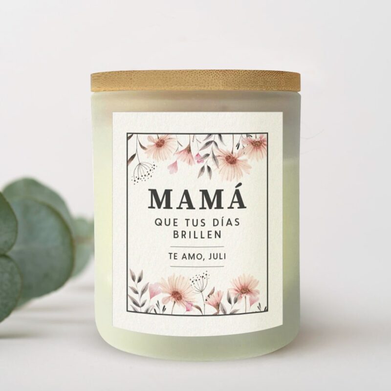 Vela Flores con Textos personalizada