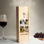 Miniatura de Caja de Vino Cuatro Fotos con Texto personalizada