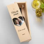 Miniatura de Caja de Vino Corazón con Foto y Texto personalizada